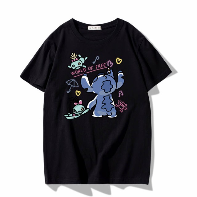 5色 ディズニー 半袖Tシャツ Tee スティッチ エンジェル Stitch