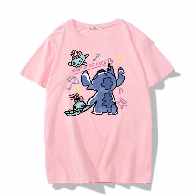 5色 ディズニー 半袖Tシャツ Tee スティッチ エンジェル Stitch 