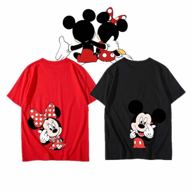 7色●2タイプ　ディズニー 半袖Tシャツ 綿100％ ミッキーマウス ミニーちゃん コットンtシャツ Ｔ-shirt 大きいサイズ トップス  ペアル｜au PAY マーケット