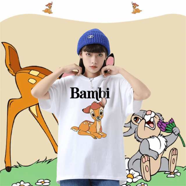 全7色 ディズニー Bambi バンビ コットンTシャツ 綿100％ 半袖Tシャツ