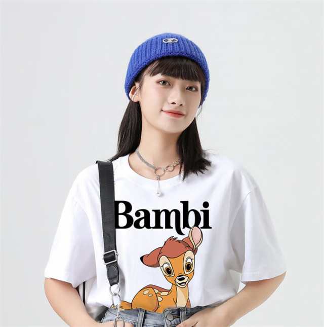 全7色 ディズニー Bambi バンビ コットンTシャツ 綿100％ 半袖Tシャツ 