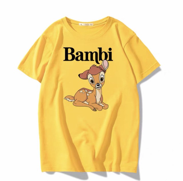 全7色 ディズニー Bambi バンビ コットンTシャツ 綿100％ 半袖Tシャツ 