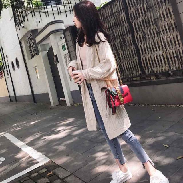 ジャケット　ニット　ロングニット　カーディガン コート アウター 袖あり 長袖 襟付き スリム きれいめ シンプル 大人 上品 おしゃれ かっこいい レトロ 通勤 通学 お出かけ 着回し 普段使い 大人可愛い 上品 無地 秋 冬 マーク オルチャン 韓国 ファッション オシャレ ママの通販は 5,580円