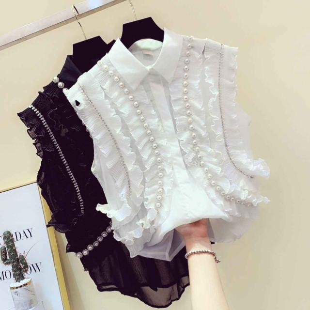 トップス ブラウス キャミソール 白シャツ 白トップス 袖なし ノースリーブ Vネック 襟なし タイト レース 刺繍 フリル かわいい きれいめ シンプル 大人 上品 おしゃれ お洒落 かっこいい 大人女子 エレガント 主役級 無地 夏 2021 20代 30代 女性用 ママ 女の子 デート 海の通販は 6,280円