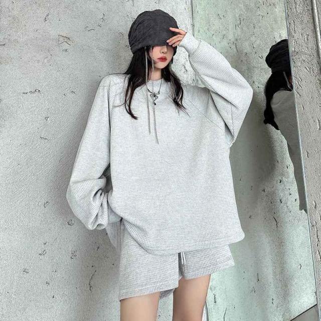 オールインワン レディース セットアップ 上下セット 2点セット ルームウェア プルオーバー パーカー スウェット ジャージ 部屋着 長袖 大人可愛い きれいめ 上品 お洒落 おしゃれ 主役級 存在感 大人 シンプル こなれ感 オルチャン 韓国 韓国系 オールシーズン 着回し 学生の通販は 4,987円