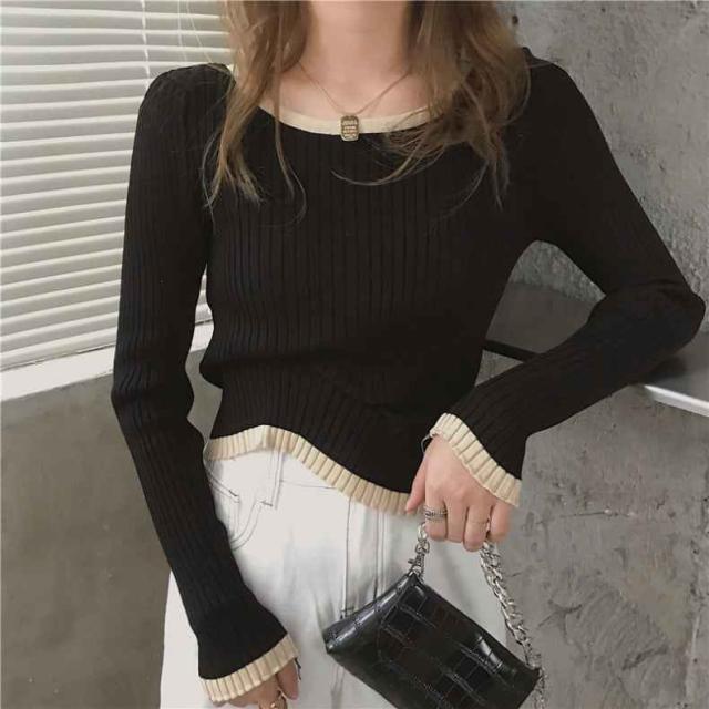 トップス ニットソー セーター 白トップス ショート丈 袖あり 長袖 ボートネック リブ 伸縮性 ポリエステル きれいめ シンプル 大人 上品 おしゃれ お洒落 大人可愛い 大人女子 エレガント 無地 秋 冬 10代 20代 30代 レディース 女性用 OL 通勤 デート お出かけ 女子会 休日の通販は 4,752円