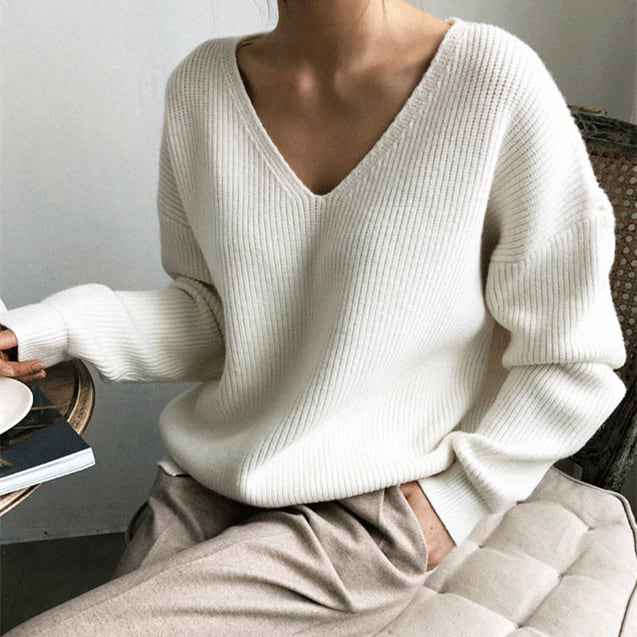 トップス セーター 白トップス 袖あり 長袖 ドロップショルダー Vネック 襟なし リブ 伸縮性 厚手 アクリル きれいめ シンプル カジュアル アシンメトリー 大人 上品 こなれ感 無地 秋 10代 20代 30代 40代 50代 60代 レディース 女性用 ママ オフィス ビジネス OL 通勤 学生の通販は 5,280円