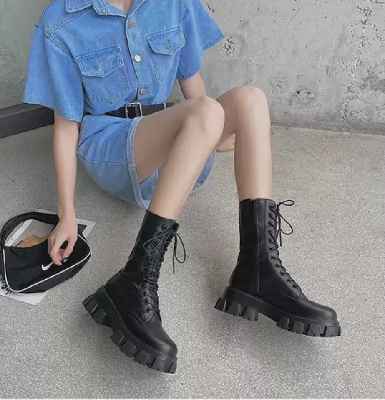 ブーツ レディース 厚底ブーツ ヴィンテージ ひも付き ロングシューズ デイリー  上品 おしゃれ お洒落 かっこいい レトロ フォーマル エレガント きちんと感 ラブリー キュート ガーリー 大人っぽい 女っぽ スポーティー メンズライク マニッシュ ボーイッシュ ラフ ルーズの通販は