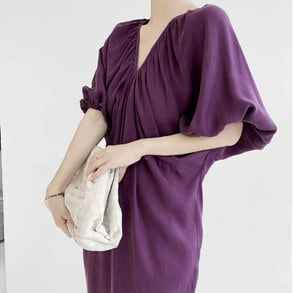 ワンピース パフスリーブ ドレス ロング丈 大人可愛い お洒落 オルチャン 韓国 ファッション オシャレ ママ お出かけ 女子会 デート 体系カバー 休日 普段使い 10代 20代 30代 40代 春 夏 学生 お出かけ 女子会 インスタ映え 小さいサイズ 大きいサイズの通販は 5,725円