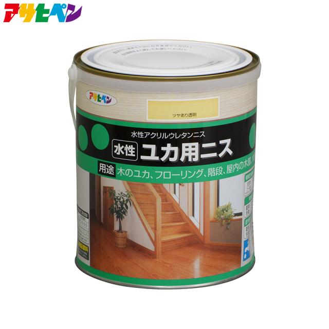 アサヒペン 超耐久屋外用ニス 1.8L 半ツヤ透明 まとめ買い3缶セット アサヒペン 屋外用ニススプレー 300ML 透明(クリヤ) まとめ買い3缶