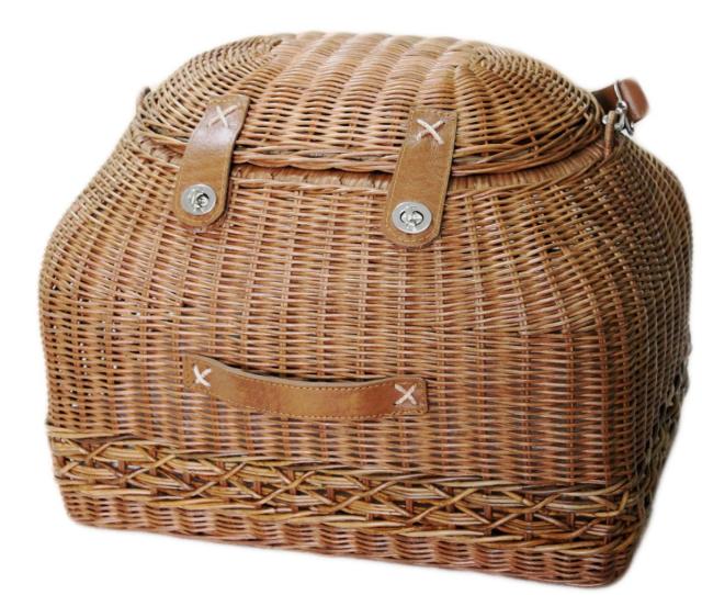 ペット用キャリー ラタンレクタングルキャリーハウス ブラウン 猫用 推奨体重〜7kgまで 44×35×33.5cmの通販は