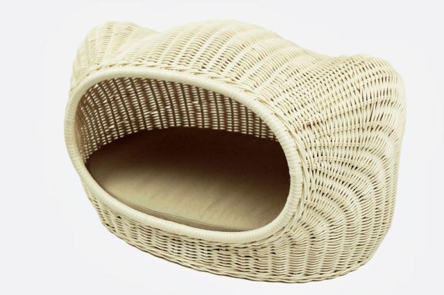 ペット用ハウス ラタンキティハウス ナチュラル 猫用 推奨体重〜7kgまで 58×37×35cm