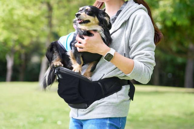ペット用 スリング バッグ ヒップシートLight ブラック 犬用 猫用 抱っこひも 耐荷重 10kg お散歩バッグ お散歩ポーチ お出かけ_9