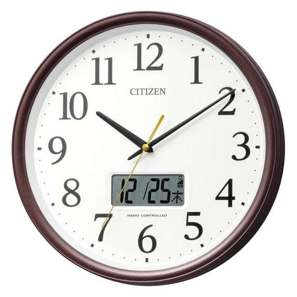 父の日 プレゼント ギフト 送料無料 お中元 御中元 2026 ギフト 暑中 残暑 2026 送料無料 ギフト プレゼント 掛け時計 シチズン 温度湿度表示付電波時計  茶