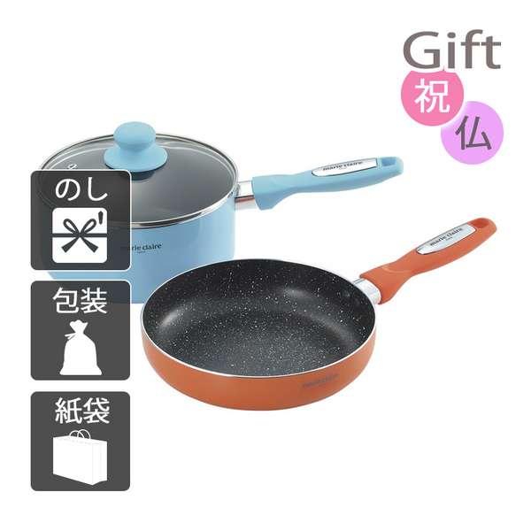 敬老の日 プレゼント 鍋 フライパンセット マリ・クレール カラーズ アルミ片手鍋18cm&フライパン20cm