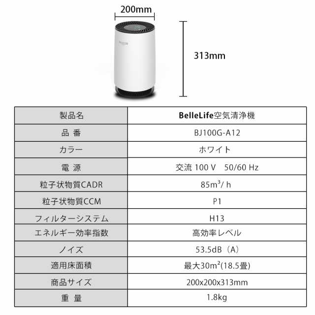 空気清浄機 卓上兼用 小型空気清浄機 18畳 IoT スマホ制御 花粉対策