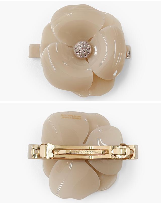 アレクサンドル ドゥ パリ バレッタ スワロフスキー 花 ヘアアクセサリー 上品 ブランド ベーシック カメリア パステル アレクサンドルドゥパリ ALEXANDRE DE PARIS BURRETTE CAMELIA PASTEL [8cm] AA8-11886-18_3