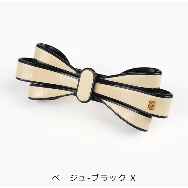 アレクサンドル ドゥ パリ バレッタ 髪留め ヘアアクセサリー デザイン リボン風 アレクサンドルドゥパリ ブランド ギフト ベージュ バイカラー プレゼント 女性 オシャレ リズレ ALEXANDRE DE PARIS LISERAI TENUE DE SOIREE CHATELET BARRETTE [8cm] AA8-16524-02 送料無料_1