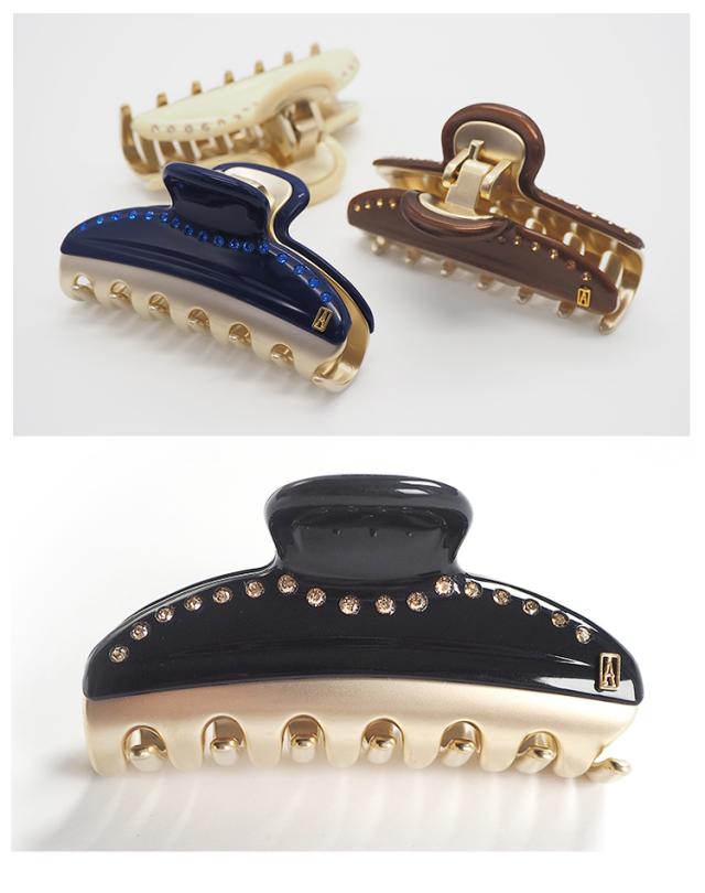 アレクサンドル ドゥ パリ クリップ ヘアクリップ M 大きめ おしゃれ 髪留め ヘアークリップ しっかり ヘアアクセサリー ブランド ヴァンドームクリップ アレクサンドルドゥパリ スワロフスキー 4cm×7.5cm ALEXANDRE DE PARIS VENDOME M Clip ICCM-15571-03 送料無料