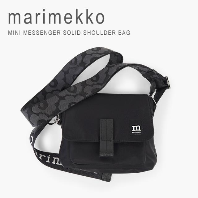 マリメッコ ショルダーバッグ ウニッコ ウニッコ柄 小さめ レディース 斜めがけ 大人 軽量 ブランド 花柄 北欧 ナイロン ロゴ ミニメッセンジャー ソリッド marimekko MINI MESSENGER SOLID SHOULDER BAG 092538-009 送料無料