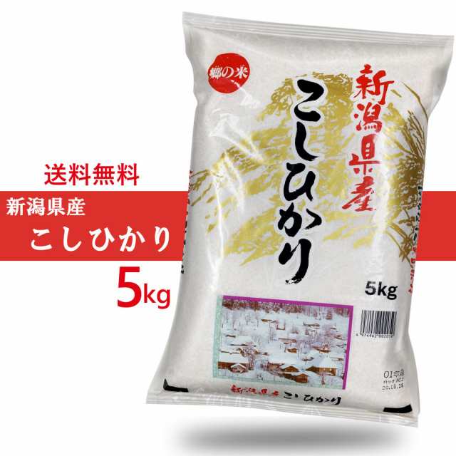 新潟こしひかり　新米　こしひかり　送料無料　5kgX1袋(5キロ)　おいしいお米　】新潟県産　【令和5年産　マーケット　PAY　コシヒカリ　PAY　マーケット－通販サイト　米　SESE　新潟米　美味しい米　お米1の通販はau　au