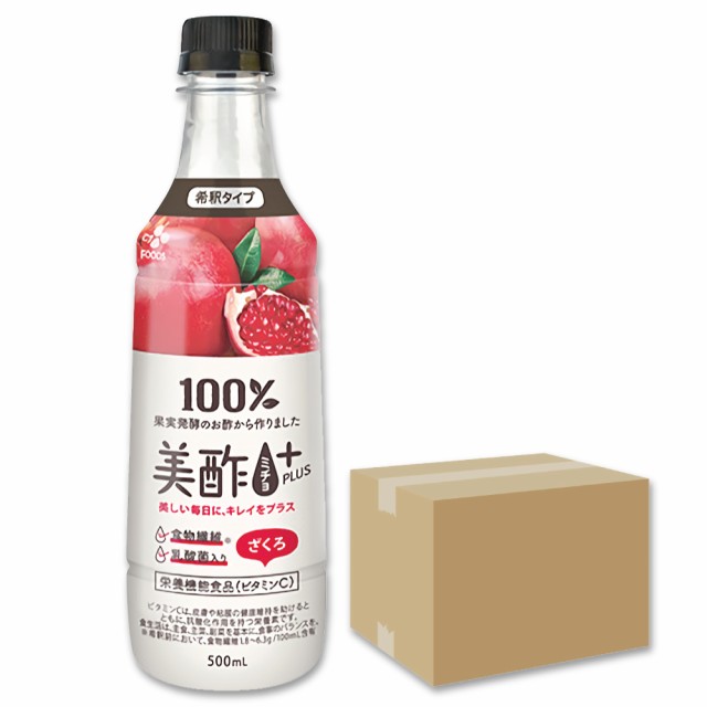 美酢プラス ざくろ 500ml 24本セット箱売り / CJ ミチョ+ ザクロ 韓国 ドリンク 果実酢 飲みやすい 飲むお酢 飲む お酢 果実