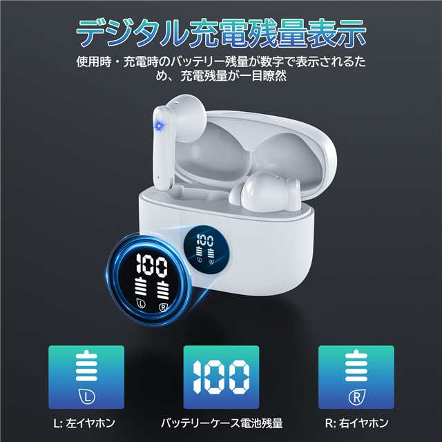 【クーポンで3490円】【新登場】 ワイヤレスイヤホン ANC ENC クリア通話 Bluetooth5.3 ノイズキャンセリング HiFi高音質  iPhone Android｜au PAY マーケット