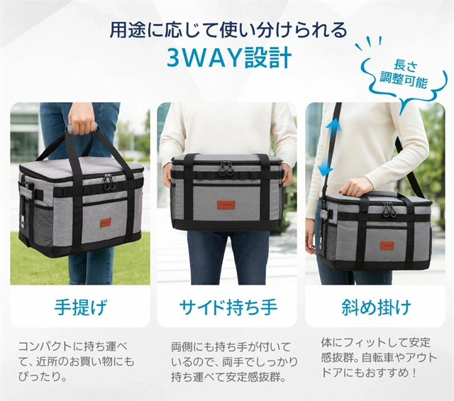 ソフトクーラーボックス 大容量40L 保冷バッグ 保温 折りたたみ 4層