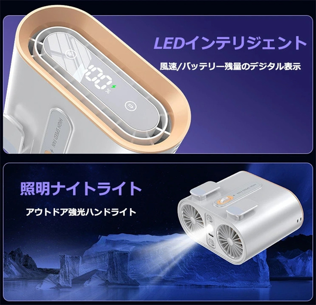 2025新型 腰掛け扇風機 腰掛けファン 6000mAh大容量 100段階風力調節 腰掛け/首掛け/手持ち ライト機能付き 冷感グッズ USB充電式 熱中症対策 高温対策 3色 小型 ストラップ付き 20時間持続送風 2025新型 腰掛け扇風機 腰掛けファン 6000mAh大容量 100段階風力調節