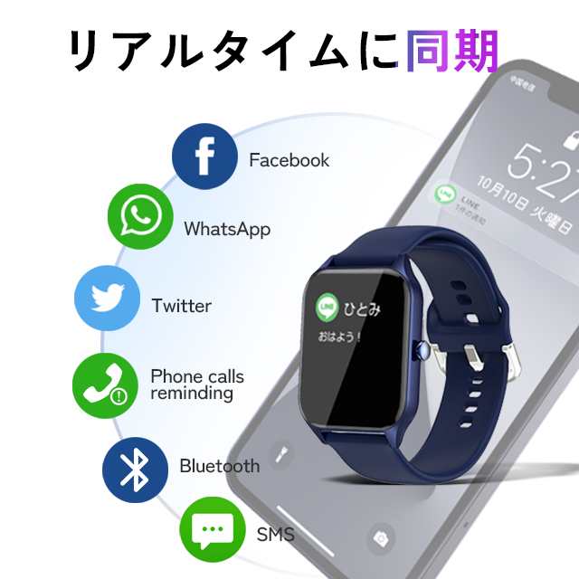 スマートウォッチ Bluetooth5.3通話機能 2.04インチ大画面 血圧