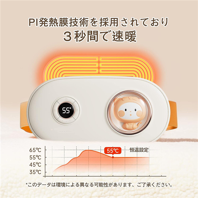 電熱ベルト 腰用温熱ベルト 腰マッサージャー ホットベルト 腹部 腰温熱 USB充電式 マッサージ振動機能付き 男女兼用 電熱式 5種類モード 3段階ヒーター 軽量 携帯便利_1