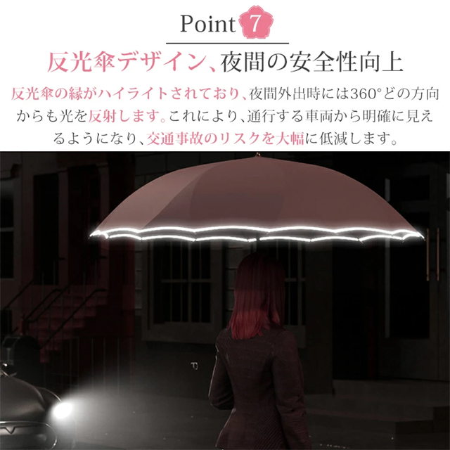傘 雨傘 長傘 16本骨 晴雨兼用 花びら レディース メンズ 男女兼用 軽量 耐風 撥水 日傘 男女兼用 大きめ 丈夫 梅雨_8