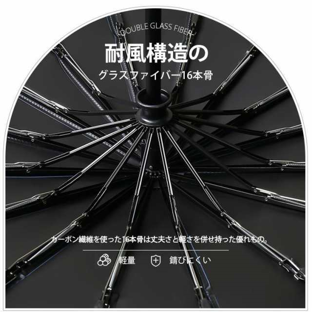 折りたたみ傘 自動開閉 ワンタッチ 晴雨兼用 日傘 16本骨 大きい 耐風 紫外線遮断 超撥水 折り畳み傘 日傘 男女兼用 メンズ レディース 折り畳み式_5