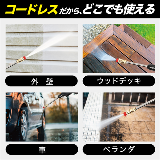 高圧洗浄機 コードレス 充電式 強力 収納ボックス付き 大容量バッテリー 48V 3.0MPa 高圧洗浄 60分連続強運転 電動工具 家庭用 充電式ハンディウォッシャー 洗車 小型 簡単 強力水力噴射 コンパクト_7
