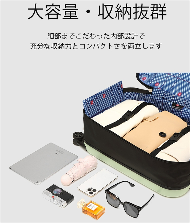 スーツケース 折りたたみ S/Mサイズ 45L/62L キャリーバッグ キャリーケース スリム 薄型 軽量 コンパクト 小型 短途旅行 360度回転 静音 人気 5色 修学旅行_5
