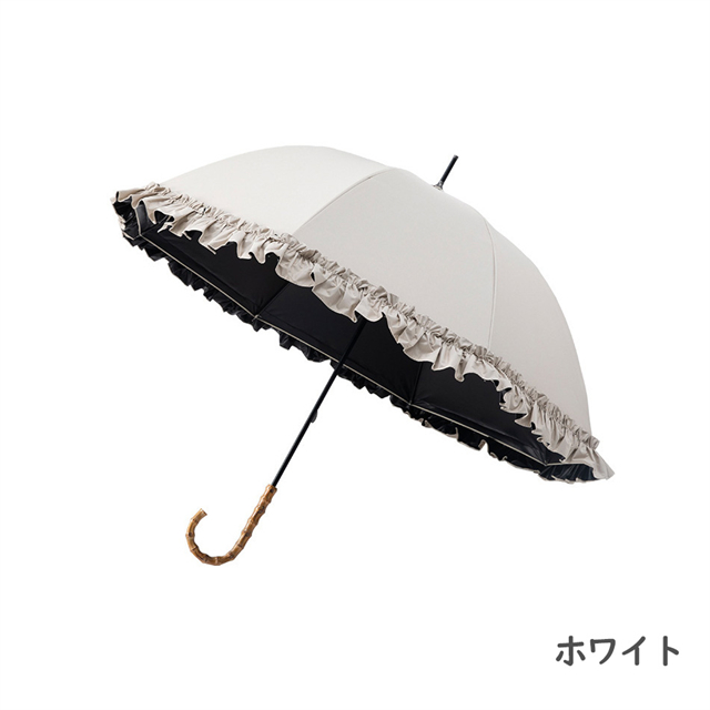 最強の日傘 長柄傘 完全遮光100% レディース傘 晴雨兼用 フリル 花柄 軽量 女性 2WAY 8本骨 紫外線対策 日焼け対策 完全UVカット100%生地ギフト対象_13