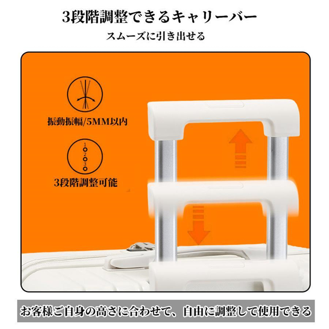 スーツケース 機内持ち込み 前開き キャリーケース Sサイズ フロントオープン 軽量 耐衝撃 USBポート カップホルダー フック搭載 キャリーバッグ Mサイズ_8