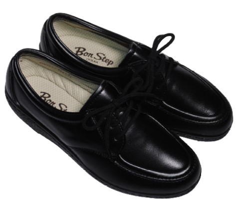 【靴のHOSHIKAWA】  『BON STEP 5903』 ボンステップ コンフォート 22cm〜25.5cm EEE ブラック レディース 外反母趾対応 Uチップ 日本製 牛革 幅広