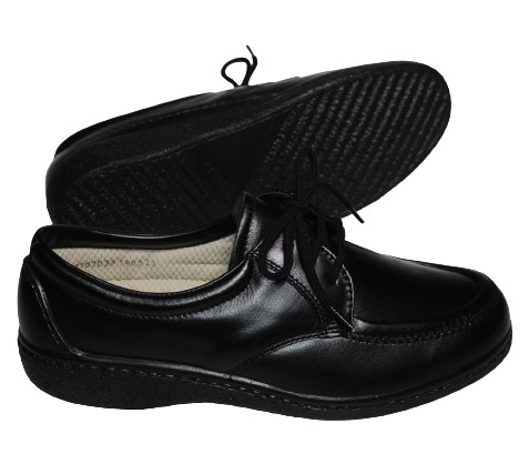 【靴のHOSHIKAWA】  『BON STEP 5903』 ボンステップ コンフォート 22cm〜25.5cm EEE ブラック レディース 外反母趾対応 Uチップ 日本製 牛革 幅広