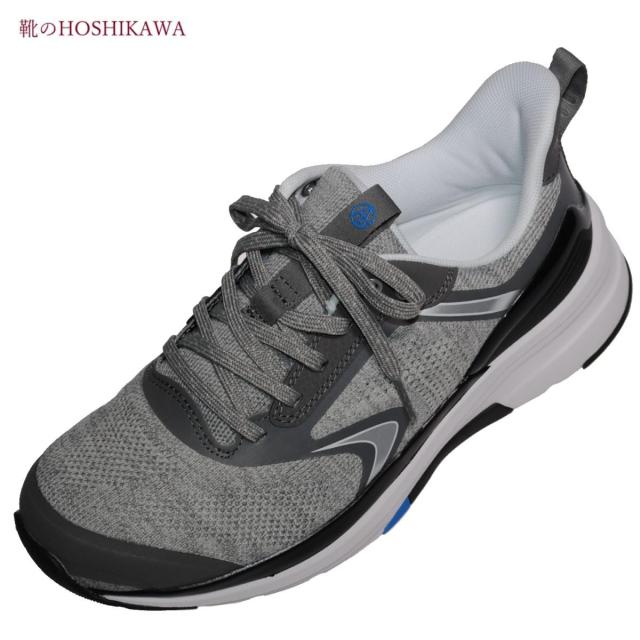 【靴のHOSHIKAWA】  『ASAHI AFC 001』 アサヒフットケア 22cm〜28cm  ユニセックス カジュアル グレー スニーカー レースアップ 通気性 合成繊維