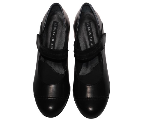 【靴のHOSHIKAWA】  『NINE DI NINE 0278』 ナインディナイン パンプス 21.5cm〜24.5cm EEE ブラック レディース ヒール 外反母趾 本革 国産