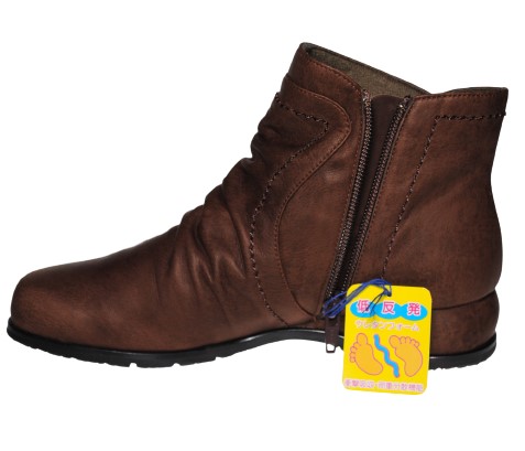 【靴のHOSHIKAWA】  『SPORTS NINE 1368』 スポーツナイン ショートブーツ 21.5cm〜25cm EEE ダークブラウン レディース ショート丈 スムースレザー 本革 国産 防滑