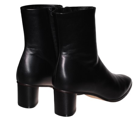 【靴のHOSHIKAWA】  『NINE DE NINE 2521』 ナインディナイン ショートブーツ 21.5cm〜24.5cm EEE ブラック レディース ショート丈 スムースレザー 本革 国産 防滑