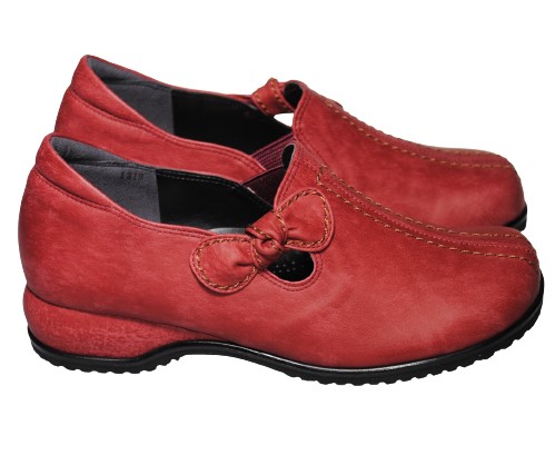 【靴のHOSHIKAWA】  『MODE NINE 1312』 モードナイン スリッポン 21.5cm〜25cm EEEE ダークワイン レディース スクエアトゥ 幅広 国産 防滑