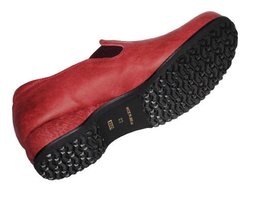 【靴のHOSHIKAWA】  『MODE NINE 1312』 モードナイン スリッポン 21.5cm〜25cm EEEE ダークワイン レディース スクエアトゥ 幅広 国産 防滑