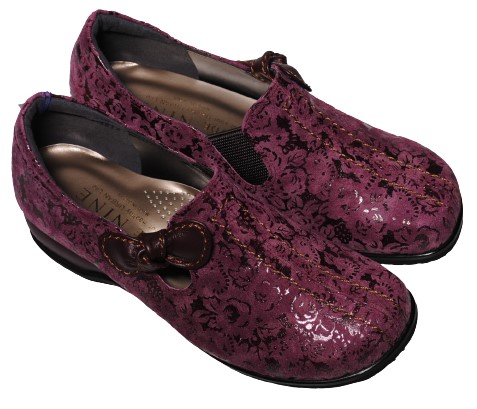 【靴のHOSHIKAWA】  『MODE NINE 1312』 モードナイン スリッポン 21.5cm〜25cm EEEE ワインC レディース スクエアトゥ 幅広 国産 防滑