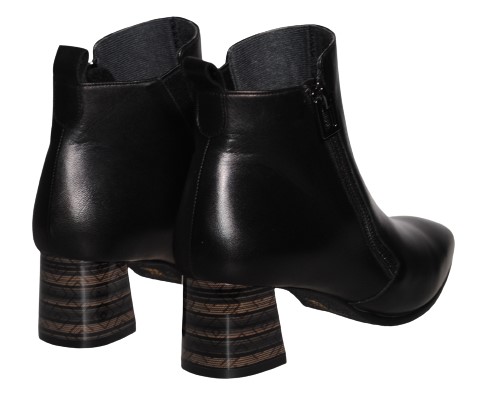 【靴のHOSHIKAWA】  『NINE DI NINE 1984』 ナインディナイン ブーツ 21.5cm〜24.5cm EEE ブラック ショートブーツ ショート丈 ヒール 本革 国産 秋冬