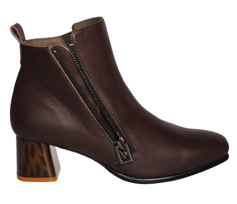 【靴のHOSHIKAWA】  『NINE DI NINE 1984』 ナインディナイン ブーツ 21.5cm〜24.5cm EEE マロンBR ショートブーツ ショート丈 ヒール 本革 国産 秋冬