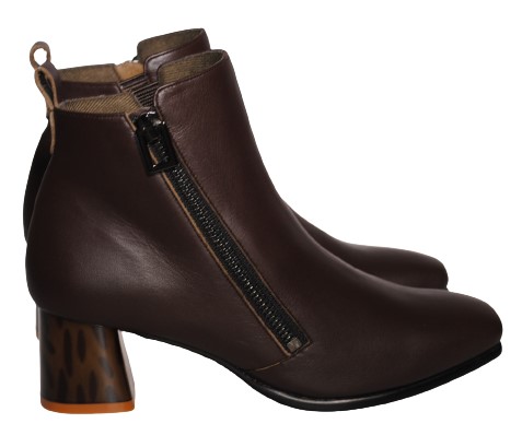 【靴のHOSHIKAWA】  『NINE DI NINE 1984』 ナインディナイン ブーツ 21.5cm〜24.5cm EEE マロンBR ショートブーツ ショート丈 ヒール 本革 国産 秋冬