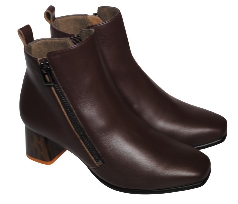 【靴のHOSHIKAWA】  『NINE DI NINE 1984』 ナインディナイン ブーツ 21.5cm〜24.5cm EEE マロンBR ショートブーツ ショート丈 ヒール 本革 国産 秋冬